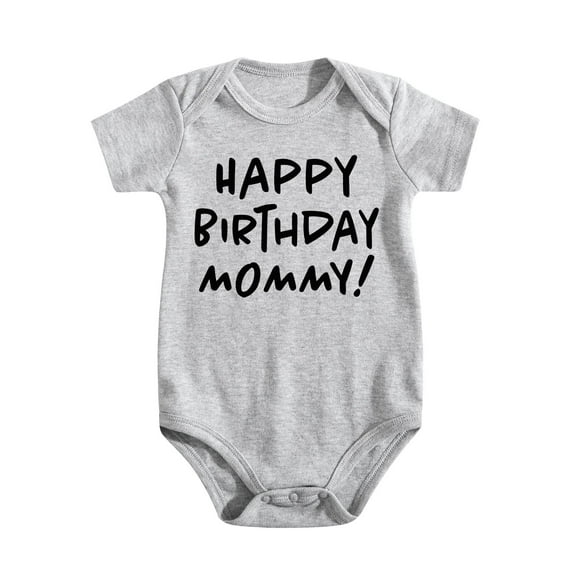 Happy Birthday Mommy - Baby One Piece Bodysuits Light Gray-style-1 6-9M
