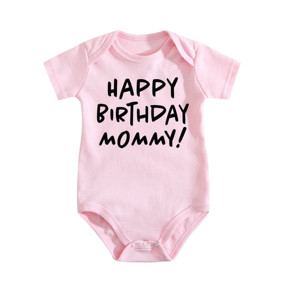 Happy Birthday Mommy - Baby One Piece Bodysuits Medium Pink-style-1 0-3M