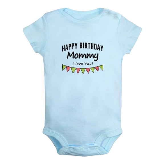 Happy Birthday Mommy I Love You Novelty Rompers For Babies, Newborn Baby Unisex Bodysuits, Infant Jumpsuits, Toddler 0-12 Months Kids One-Piece Oufits (Blue, 18-24 Months)