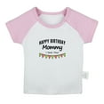 thumbnail image 1 of Happy Birthday Mommy I Love You Novelty T shirt For Baby, Newborn Babies T-shirts, Infant Tops, 0-24M Kids Graphic Tees Clothing (Short Pink Raglan T-shirt, 18-24 Months), 1 of 4