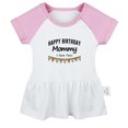 thumbnail image 1 of Happy Birthday Momy I Love You Novelty Dresses For Baby, Newborn Babies Skirts, Infant Princess Dress, 0-24M Kids Graphic Clothes (Pink Raglan Dresses, 18-24 Months), 1 of 4