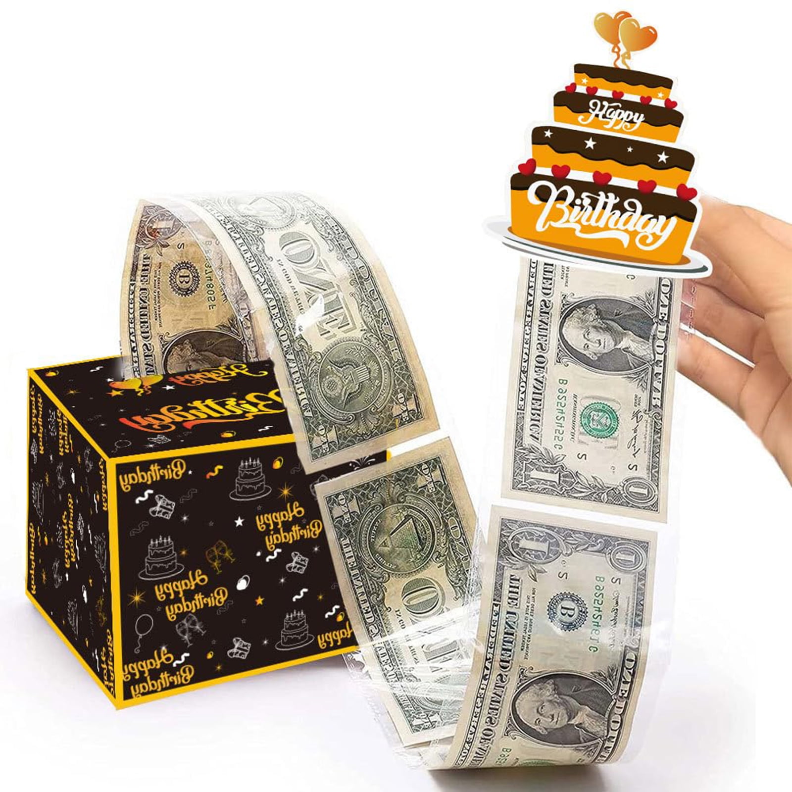 Happy Birthday Money Box for Cash Gift Pull, Birthday Money Roll Gift