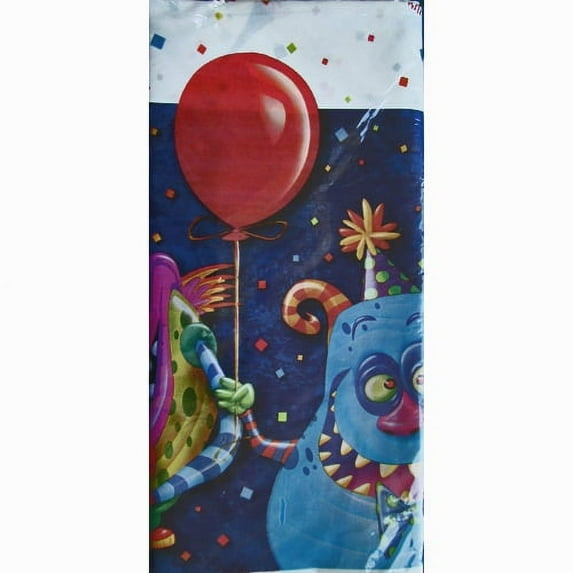 Happy Birthday 'Monster Party' Plastic Table Cover (1ct)
