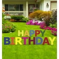 thumbnail image 1 of Happy Birthday Multi-Colored Yard Sign, 13pcs, Weather Resistant Plastic, Stakes Included, 1 of 2