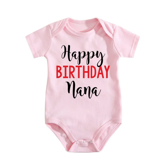 Happy Birthday Nana - Baby Bodysuits One-Piece Shirts Medium Pink-style 0-3M