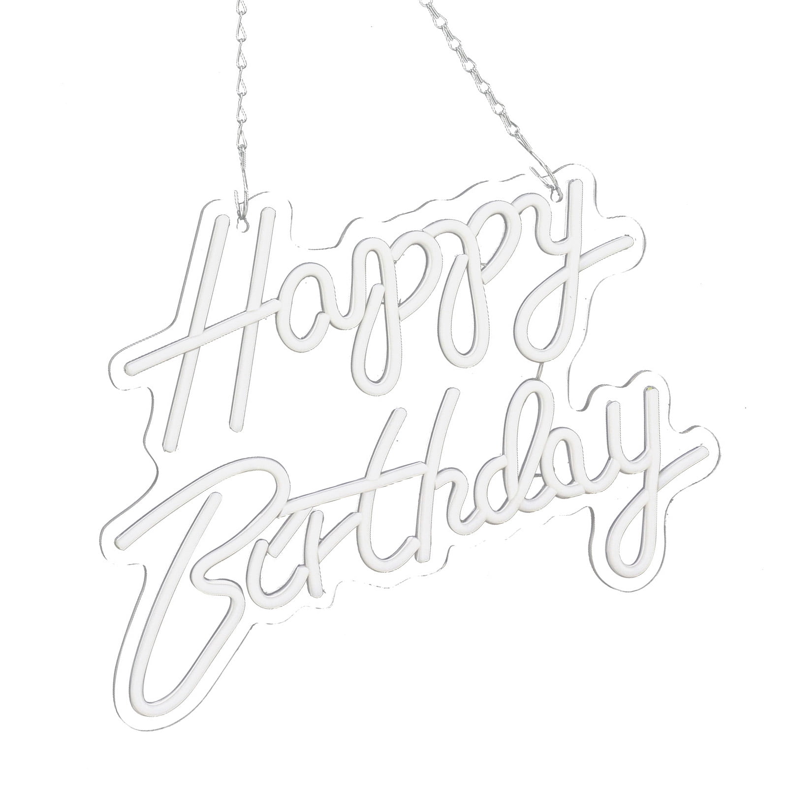 Happy Birthday Neon Sign Dimmable Light Warm White Led Neon Light Signs
