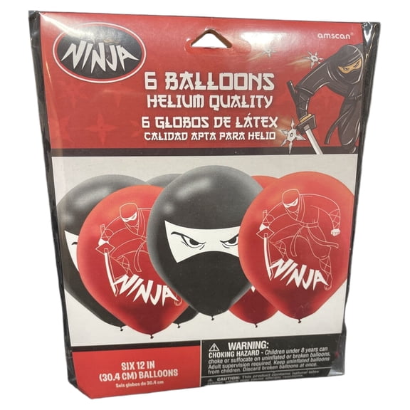 Happy Birthday 'Ninja' Latex Balloons (6ct)