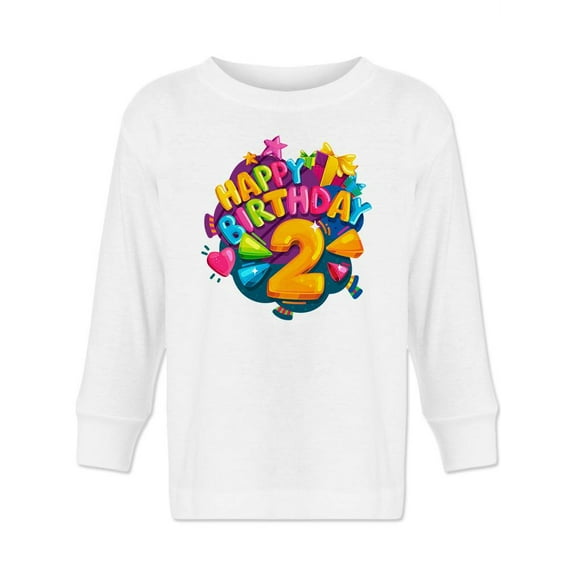 Happy Birthday Number Two Long Sleeve Toddler -Image by Shutterstock, 5 Toddler