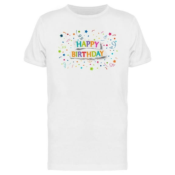 Happy Birthday On Paper T-Shirt Men -Image by Shutterstock, Male Medium