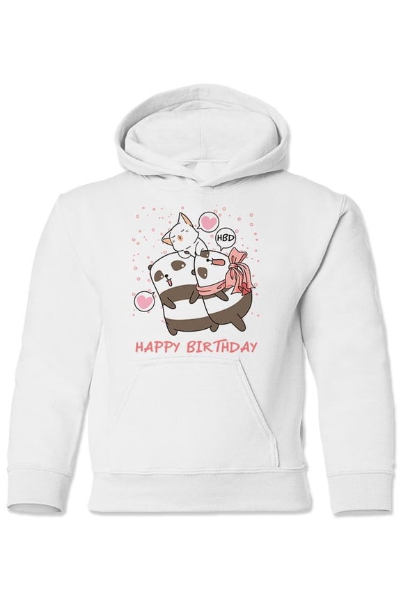 Happy Birthday Panda Hoodie Juniors -Image by Shutterstock, x-Large