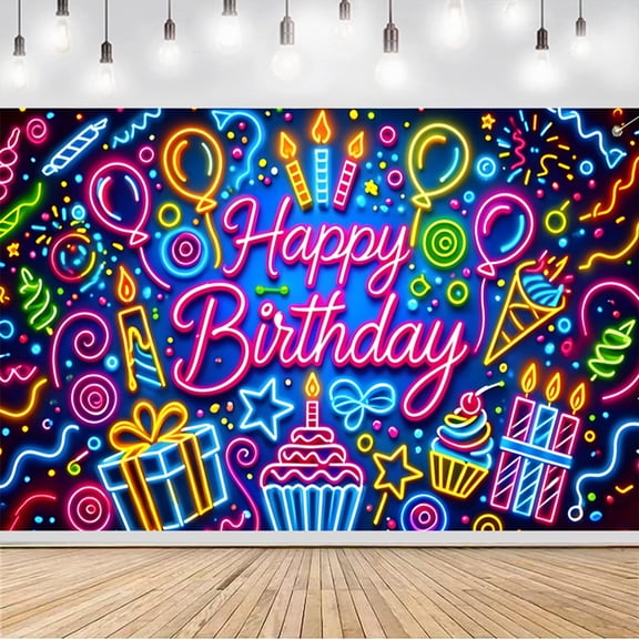 Happy Birthday Party Backdrop Colorful Photography Backgrounds Party Decorations Supplies