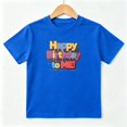 thumbnail image 1 of Happy Birthday Party Boys Graphic Tees Dripping Font Kids T-Shirt 100% Cotton Short Sleeve Tops Ages 4-13Y, 1 of 5