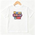 thumbnail image 1 of Happy Birthday Party Boys Graphic Tees Dripping Font Kids T-Shirt 100% Cotton Short Sleeve Tops Ages 4-13Y, 1 of 5