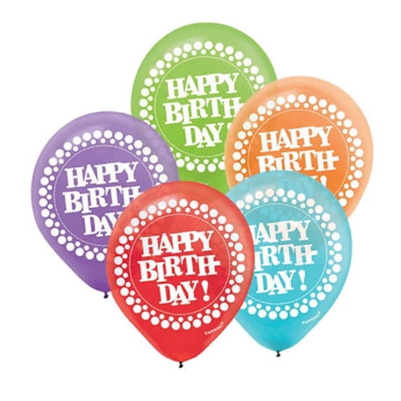 Happy Birthday 'Party On Celebration' Latex Balloons (15ct)