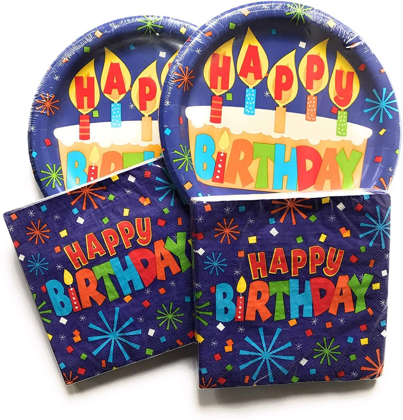 Happy Birthday Party Plates and Napkins 36 Plates and 40 Napkins