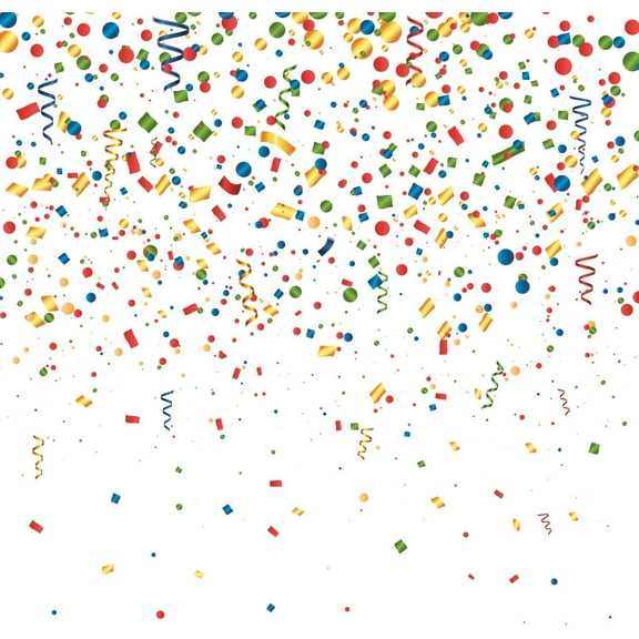 Happy Birthday Photo Booth Backdrop - Colorful Confetti Party Decoration for Kids and Adults (6ft x 6ft)