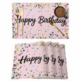 thumbnail image 1 of Happy Birthday Placemats Set of 4, Pink Modern Abstract Art Placemats for Dining Table, Place Mats for Kitchen Tabletop, Waterproof Wipeable Dining Table Mats Set, 1 of 9