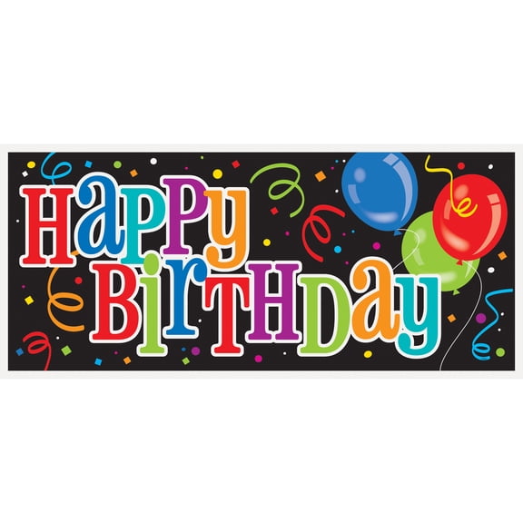 Happy Birthday Plastic Wall Banner, 60ft x 27ft