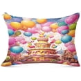 thumbnail image 1 of Happy Birthday Plush Pillowcase, Luxury Soft King Pillow Case for Hair and Skin, Set Standard Size Pillow Covers with Zipper Closure, 20x40in #428 Home Decor Gifts, 1 of 7