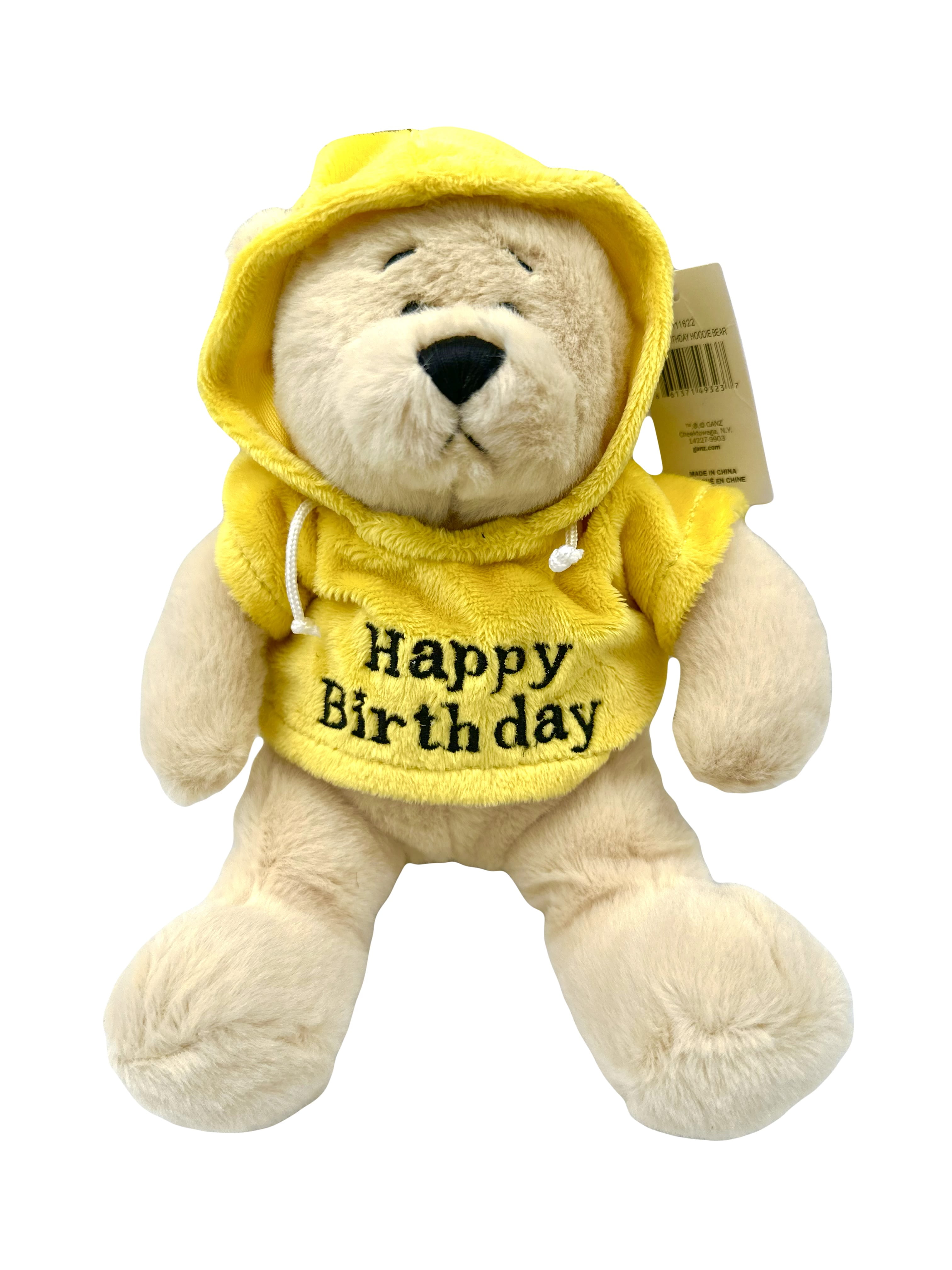 Happy Birthday Plush Yellow Hoodie Bear Plush by Ganz
