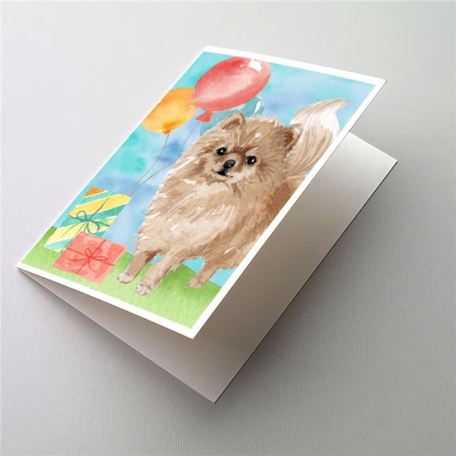 Happy Birthday Pomeranian Greeting Cards & Envelopes - Pack of 8