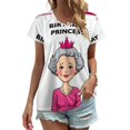 thumbnail image 1 of Happy Birthday Princess Card Design Women's Blouse Short Sleeve Women's Top T-Shirt Spring Summer Clothes, 1 of 7