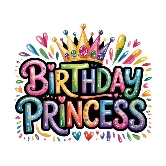 Happy Birthday Princess Design Edible Image Cake Topper for Half Sheet Cake, by Tnct. (1 Count)