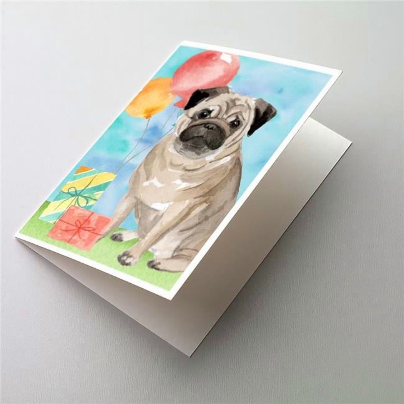 Happy Birthday Pug Greeting Cards & Envelopes - Pack of 8