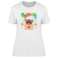 thumbnail image 1 of Happy Birthday! Pug T-Shirt Women -Image by Shutterstock, Female Medium, 1 of 2