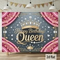 thumbnail image 1 of Happy Birthday Queen Backdrop Elegant Pink Curtain Birthday Photography Background Golden Crown Leaves Glitter Diamond Birthday Party Decorations Banner Supplies Photo Booth Props, 1 of 4