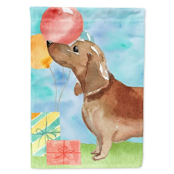 Happy Birthday Red Dachshund Garden Flag