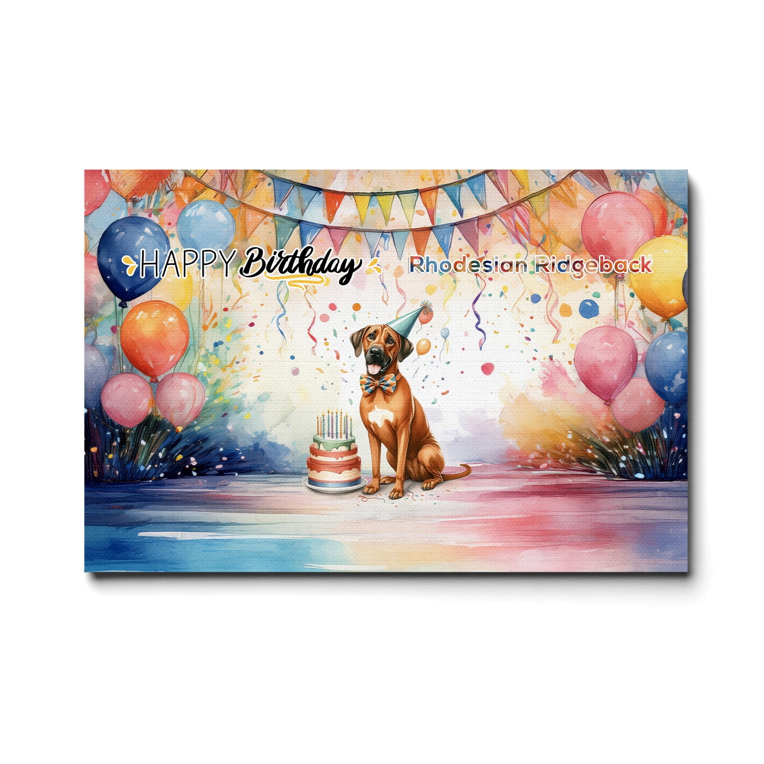 Happy Birthday to Rhodesian Ridgeback Kitten Party Balloons Cake ...