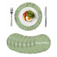 thumbnail image 1 of Happy Birthday Round 13 Inch Placemats Set of 8, Sage Green Modern Abstract Art HeatResistant Non Slip Place Mats for Dining Table, Wipeable Braided Kitchen Table Mats for Housewarming, 1 of 9