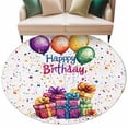 thumbnail image 1 of Happy Birthday Round Area&nbsp;Rug 7ft Colorful Balloon Non-Slip&nbsp;Washable Circle Rugs Soft Felt Indoor Floor Mat for Bedroom Kitchen Living Room Bathroom, 1 of 9