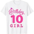 thumbnail image 1 of Happy Birthday Shirt, Girls 10th Party 10 Years Old Bday mens t shirt，white，women，funny，misfits，men，journey, 1 of 4