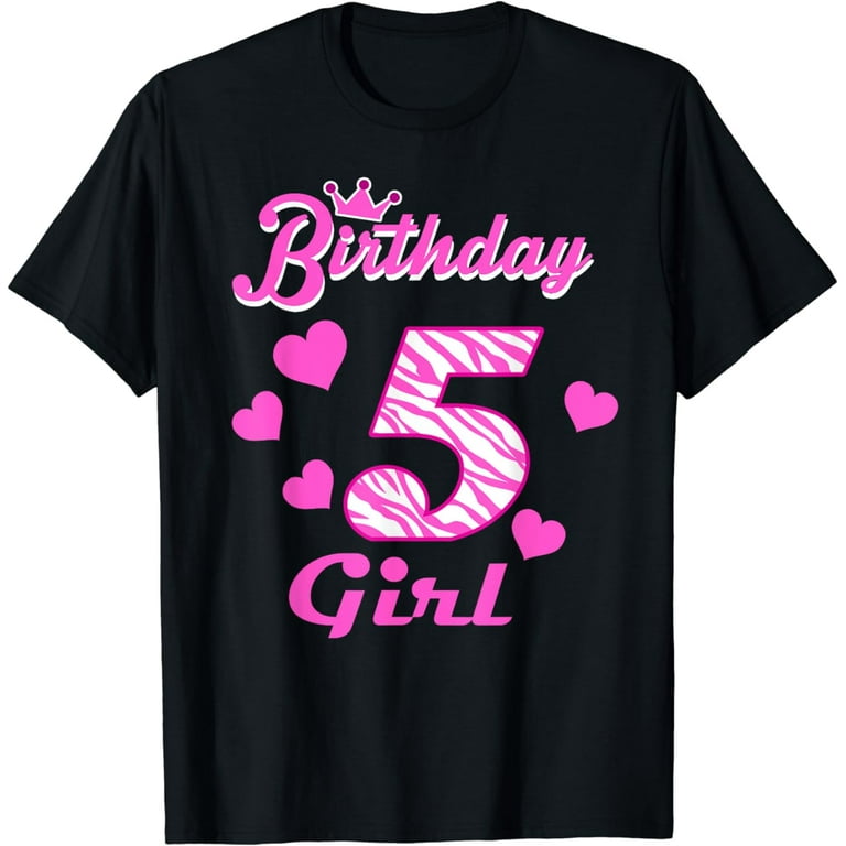 Happy Birthday Shirt, Girls 5th Party 5 Years Old Bday Happy Birthday Shirt, Girls 5th Party 5 Years Old Bday