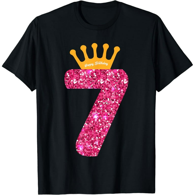 Happy Birthday Shirt, Girls 7th Party 7 Years Old Bday Happy Birthday Shirt, Girls 7th Party 7 Years Old Bday