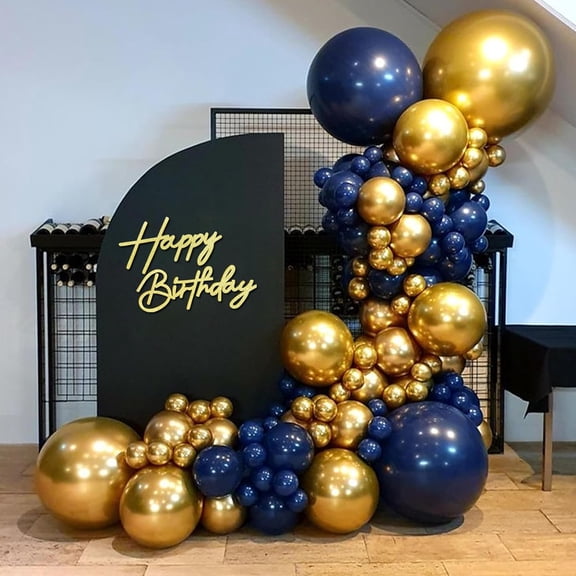 Happy Birthday Sign for Backdrop - Glitter Felt Happy Birthday Letter Sign for Balloon Arch Birthday Party Balloon Arch Backdrop Decorations for Birthday Party Baby Shower - Gold