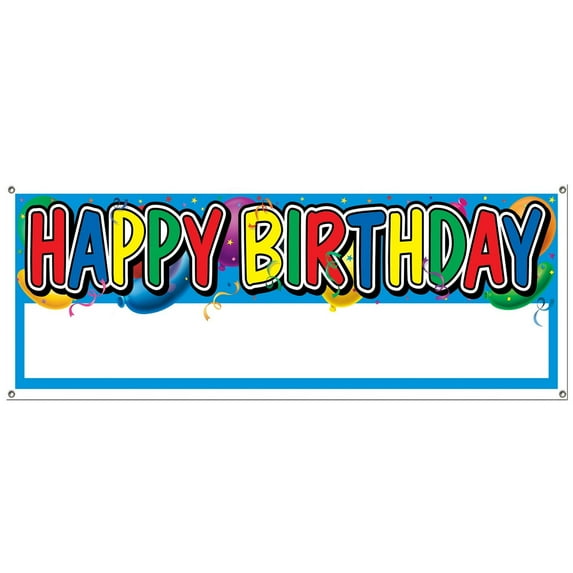 Happy Birthday Sign Banner 5' X 21" - 12 Pack (1 Per Package)
