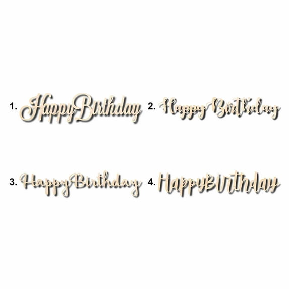Happy Birthday Sign Unfinished Wood Cutout Home Decor DIY Option 2- 36" Wide / 1/2"