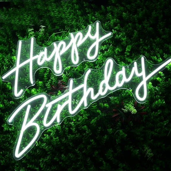 Happy Birthday Sign for Backdrop - 23inches Dimmable LED  Light UP for Wall Party Decor Letrero De Gifts