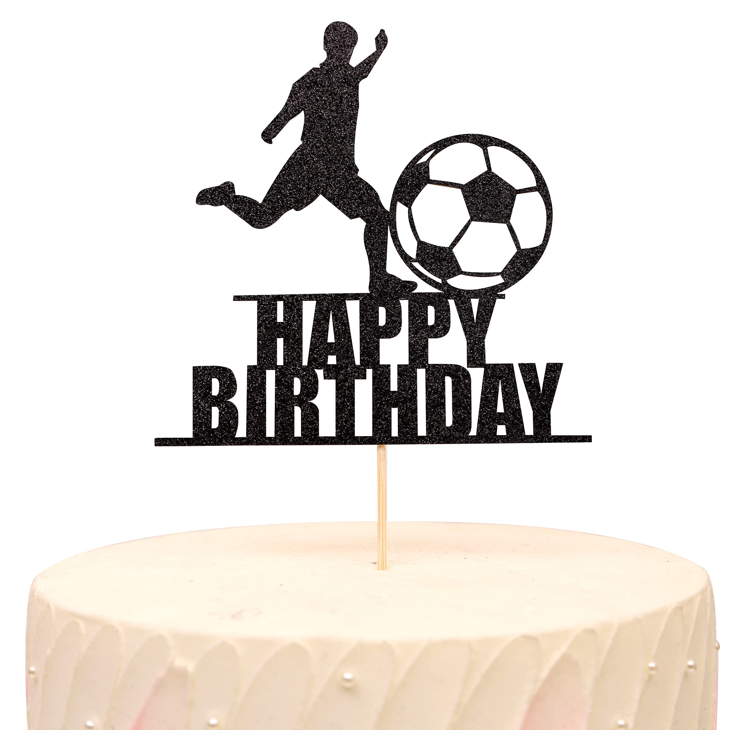 Happy Birthday Soccer Cake Topper Boy/Girl Sports Party Decorations