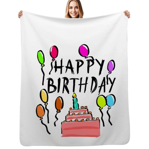 Happy Birthday! Soft Blanket Travel Bedding Throws Flannel Bedspread Sofa Bed Cover