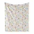 thumbnail image 1 of Happy Birthday Soft Flannel Fleece Throw Blanket, Gift Boxes Merry Christmas Wedding Valentines New Year Happy Doodle, Cozy Plush for Indoor and Outdoor Use, 60" x 80", Multicolor, by Ambesonne, 1 of 5