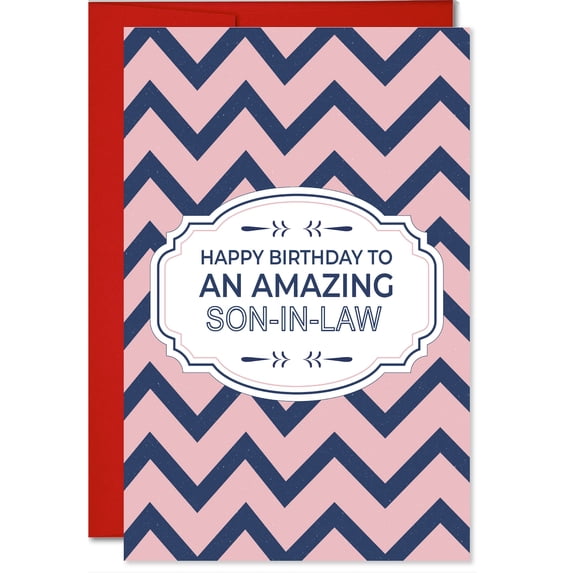 MegaCalendars Son-in-Law Birthday Card, Heartfelt Greeting Card for Him, 5.3 x 8 with Envelope