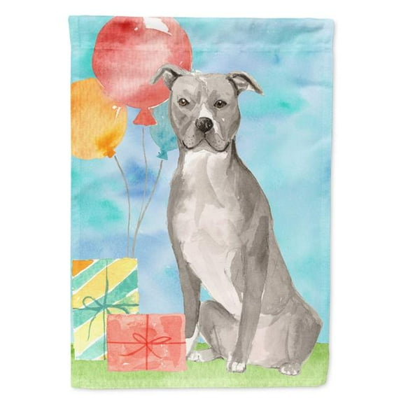Happy Birthday Staffordshire Bull Terrier Garden Size Flag