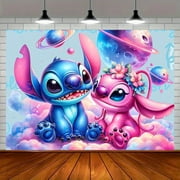 Happy Birthday to Stitch background, indoor/outdoor garden decoration, perfect birthday, Spring Festival, Valentine's Day, Muslim Holy Month, Easter celebration