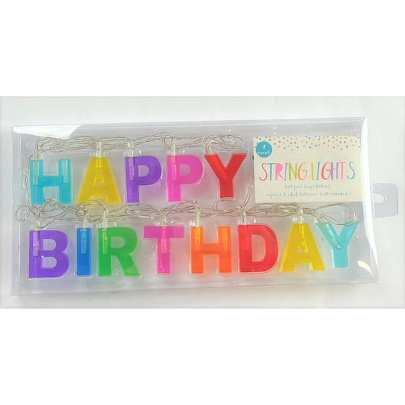 Happy Birthday String Lights 6.6ft Reusable Birthday Party Décor Lights