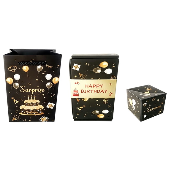 Happy Birthday Surprise Explosion Box, Surprise Gift Box Explosion for Money, 12 Pcs Pop Up Bouncing Boxes, DIY Money Holder Kit, Decorative Present Container for Birthday, Holiday Celebration