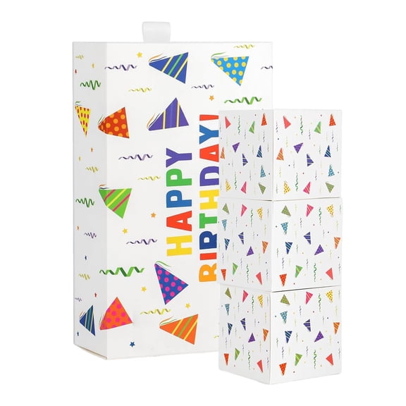 Happy Birthday Surprise Gift Box,Box Explosion for Diy Out Folding Explosion Box with Confetti Birthday Bank Idea for Women Men Kids